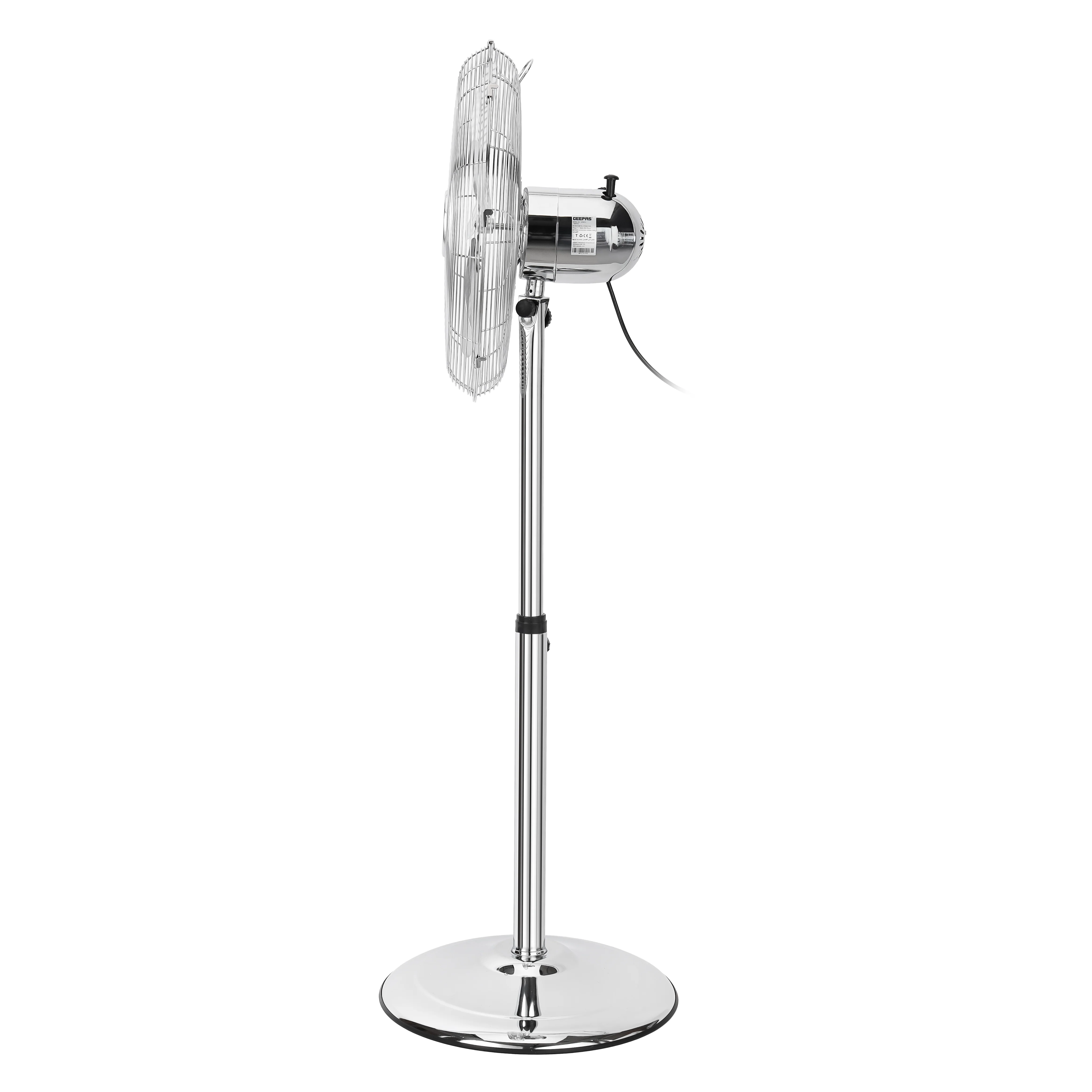 Geepas GF9611 16-Inch Metal Stand Fan | 5 Aluminium Blades | 3 Speed Settings | Silent Operation | Adjustable Height & Oscillation | 50W Motor | 2 Years Warranty - Image 3