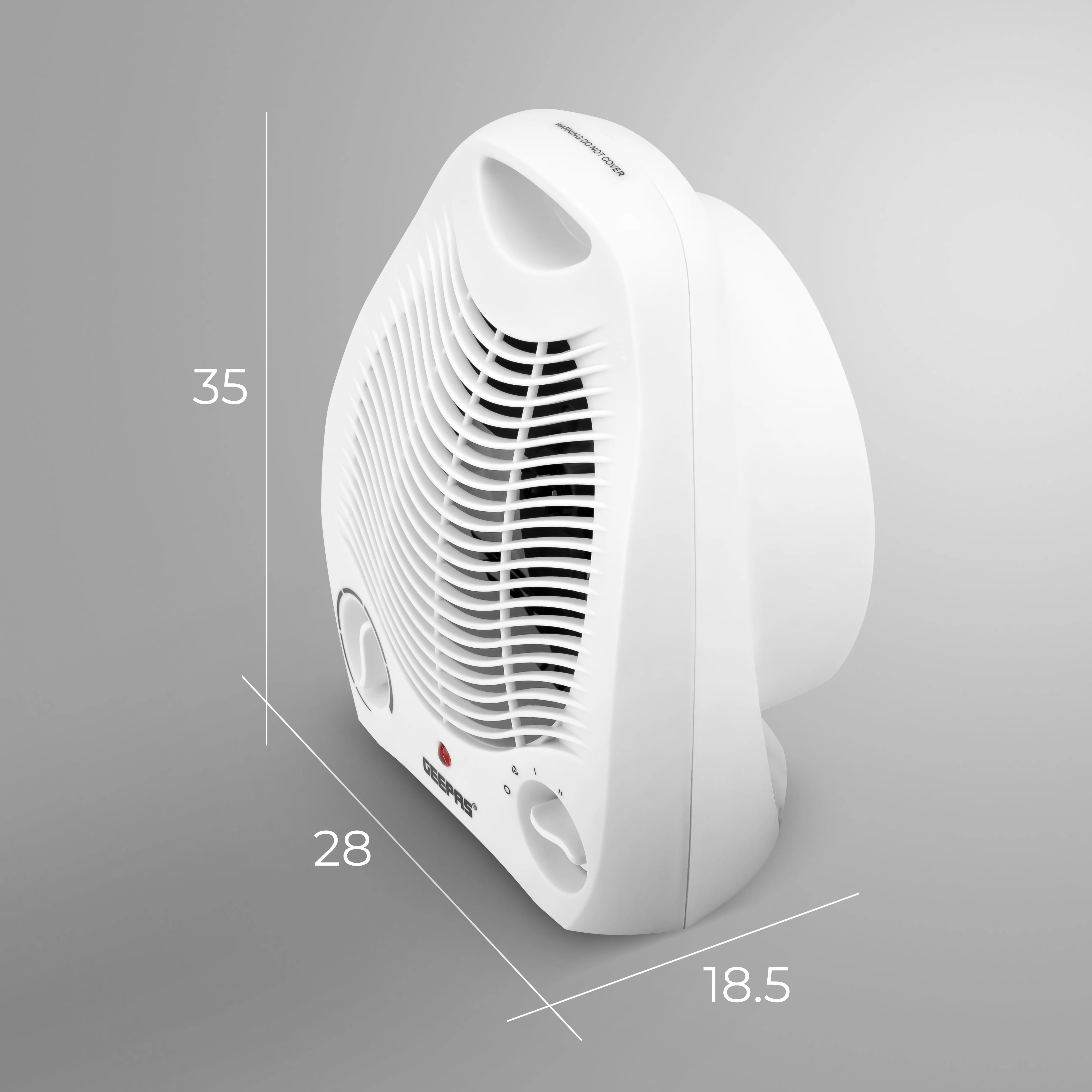 Geepas GFH9518 Fan Heater | 2000W/1000W Dual Heating Power with Adjustable Thermostat| Power Indicator Light | Overheat Protection | Portable Design | 2 Years Warranty - Image 4