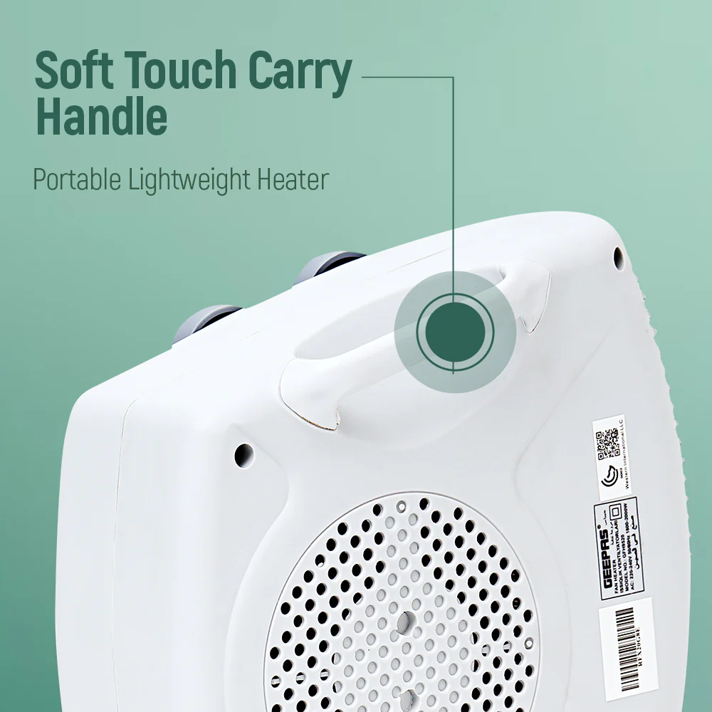 Geepas GFH9520 2000W Fan Heater | Adjustable Thermostat| Cool/Warm/Hot Wind Selection| Instant Heating| Overheat Protection| Power Indicator Light| 2 Years Warranty - Image 4