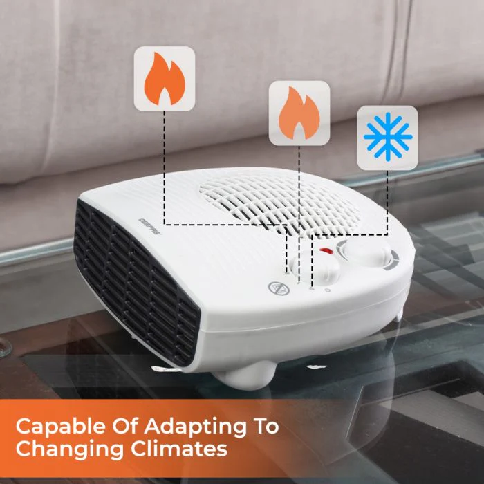 Geepas GFH9522 2000W Fan Heater | 3 Heat Settings Fan/1000W/2000W| Adjustable Thermostat| Powerful Copper Motor| Overheat Protection | Safety Fuse | 2 Years Warranty - Image 3
