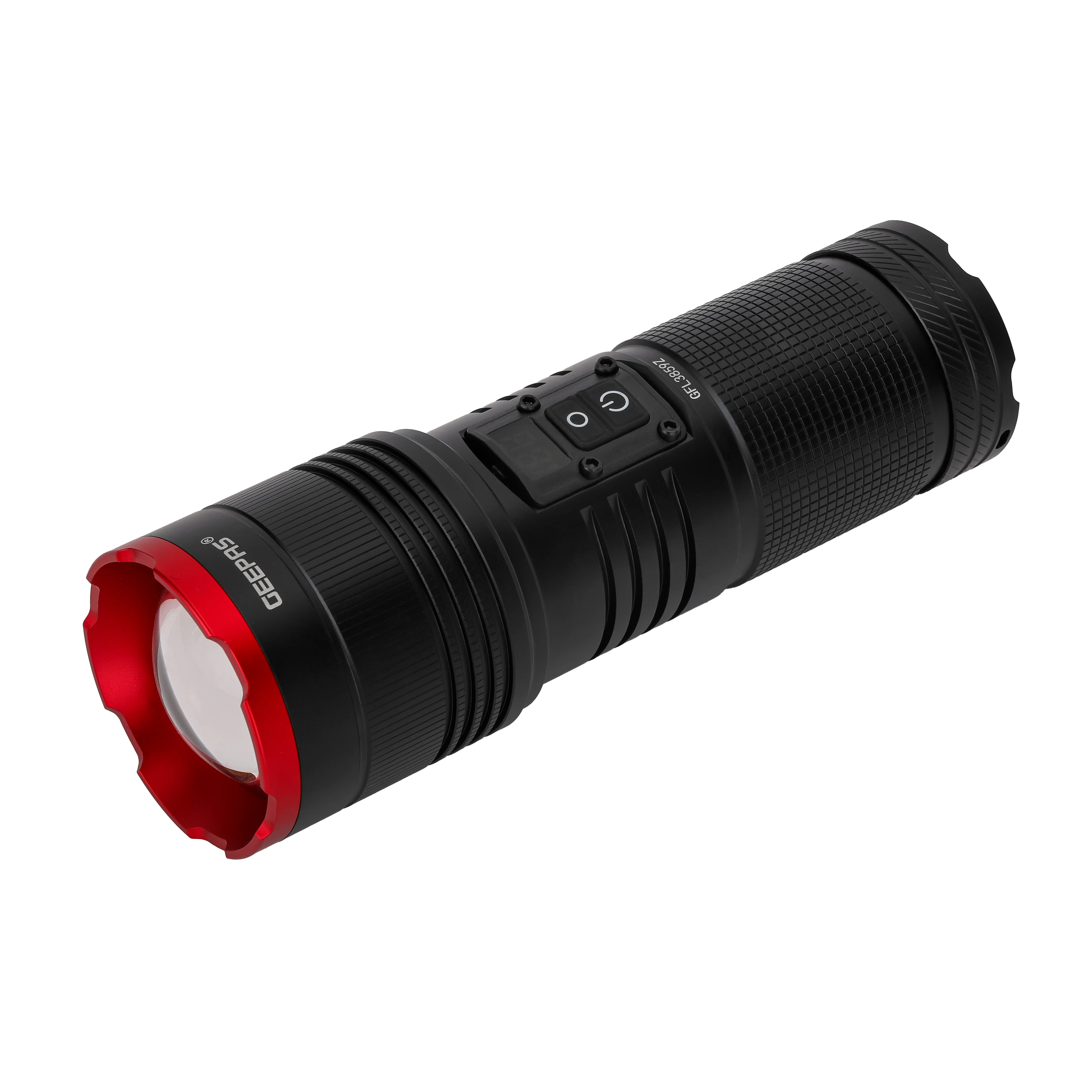 Geepas GFL3859 Zoomable LED Flashlight with Powerbank & Camping Light | Digital Display | 3000 Lumens High Power LED |10000mAh Battery |  Type-C Charging & Emergency Use - Image 4
