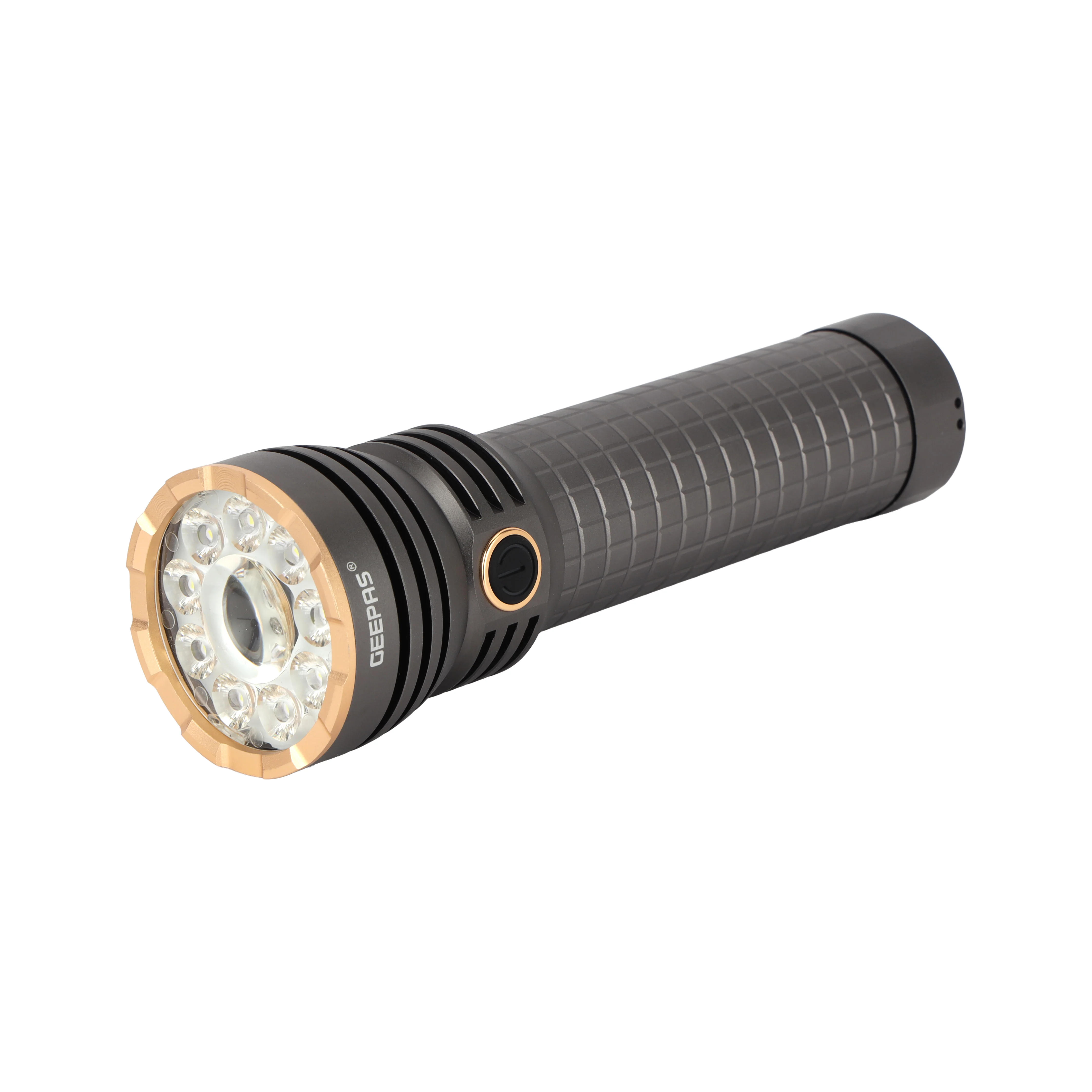 Geepas GFL51099 Multifunctional Flashlight – 60W LED, 5000 Lumens, Dual Modes, Type-C Fast Charging, Portable for Indoor/Outdoor Use, Grey, Lifetime Warranty - Image 3