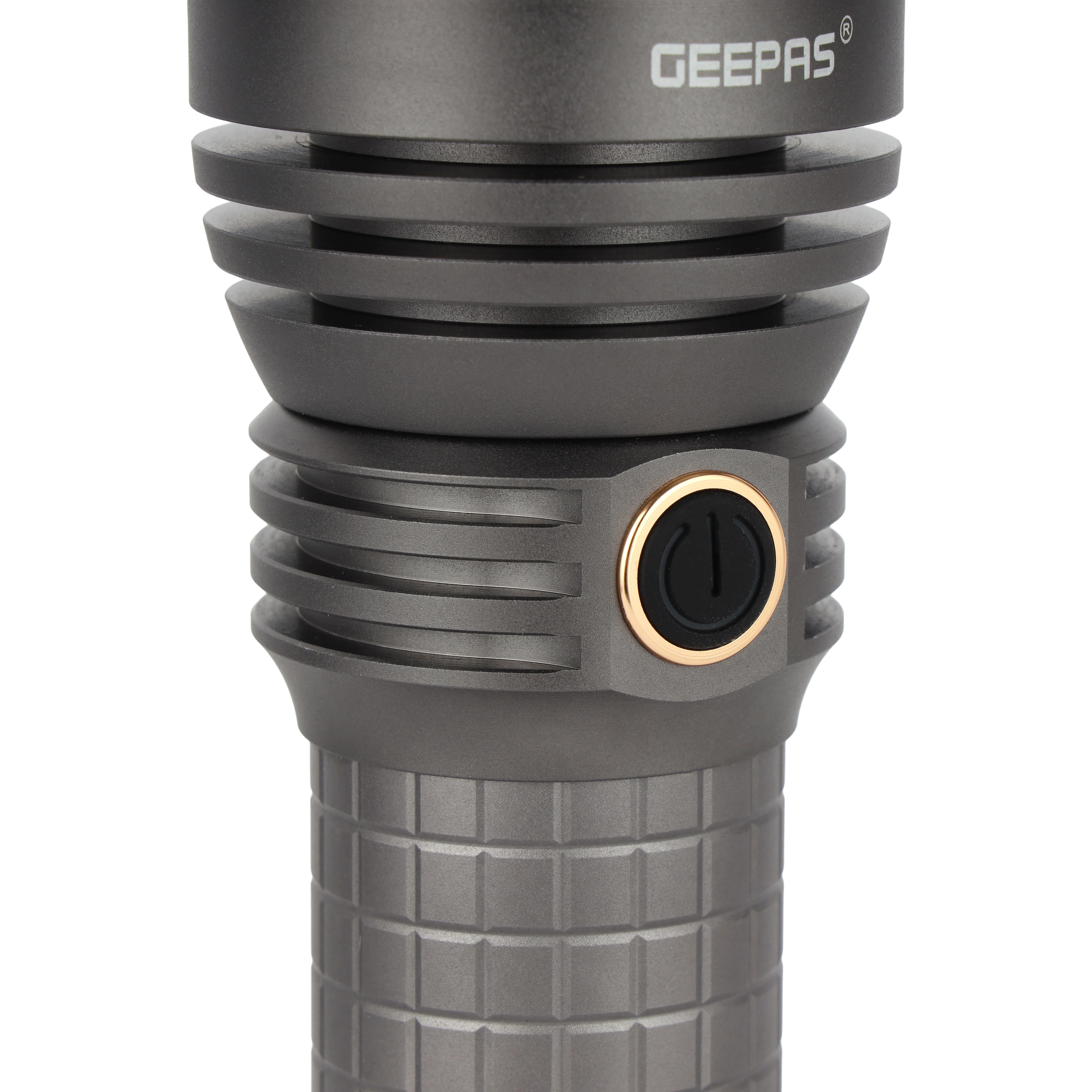 Geepas GFL51099 Multifunctional Flashlight – 60W LED, 5000 Lumens, Dual Modes, Type-C Fast Charging, Portable for Indoor/Outdoor Use, Grey, Lifetime Warranty - Image 4