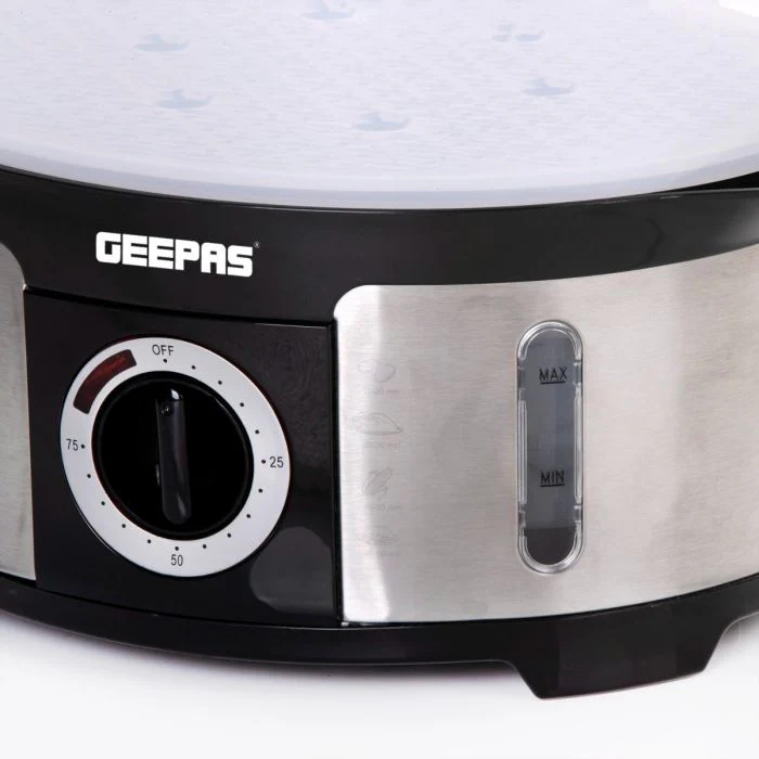 Geepas GFS63025UK Food Steamer 12L Capacity - 3 Tiers | 75 Minutes Timer | Stainless Steel Housing | Makes Healthy Food, Meat, Fish & Steam | 2 Year Warranty - Image 6