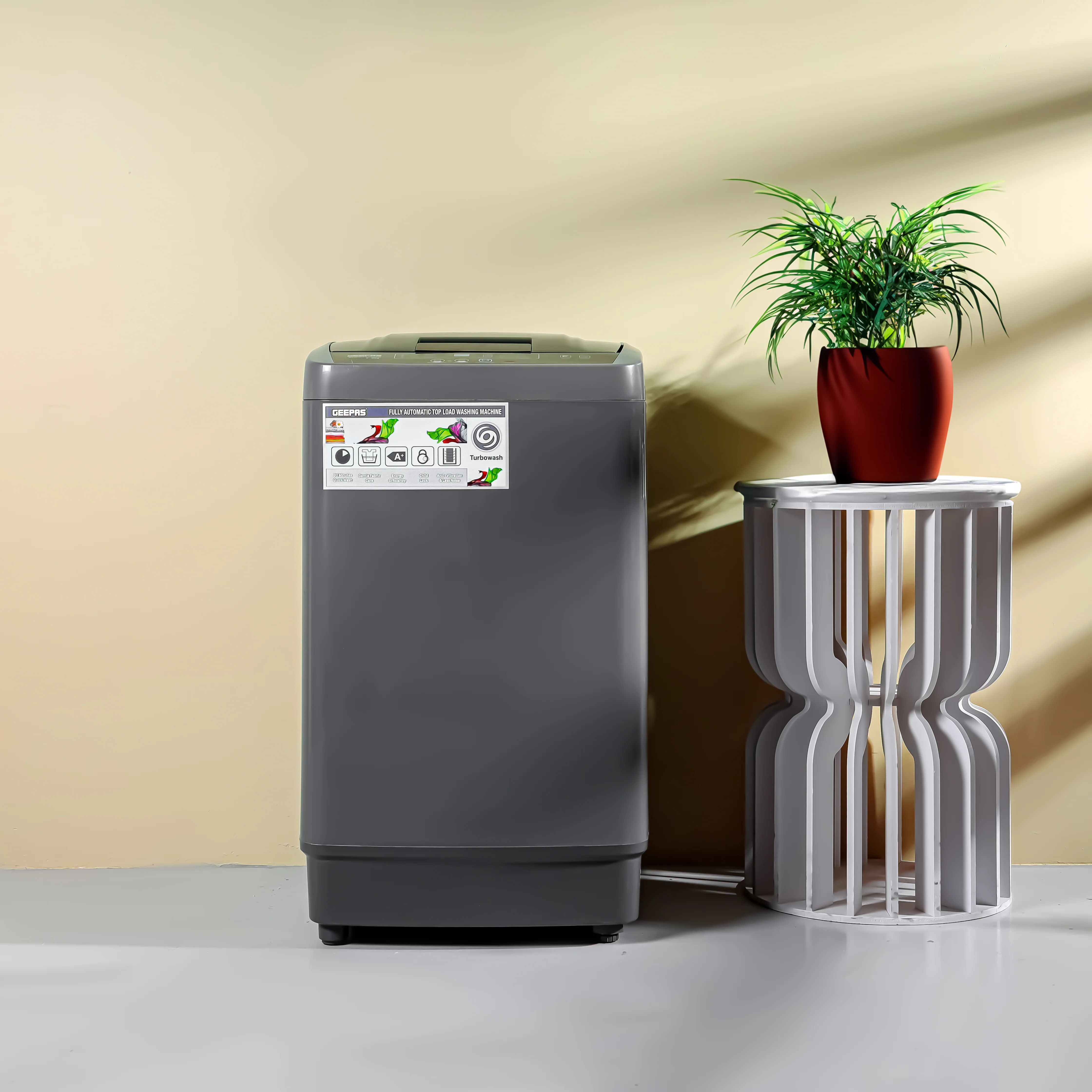 Geepas GFW5800LCQ Fully Automatic Washing Machine | 5kg Capacity| 300W Wash Power| LED Display| Fuzzy Logic| Air Dry| Big Pulsator| Low Noise| 2 Year Motor Warranty - Image 3