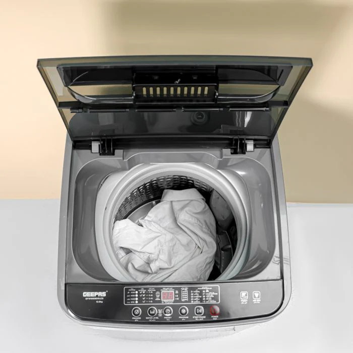 Geepas GFWM6800LCQ Fully Automatic Washing Machine | 6Kg Capacity| Big Pulsator| LED Display| Air Dry Function| Fuzzy Logic| Low Noise Operation | 2-Year Motor Warranty - Image 4