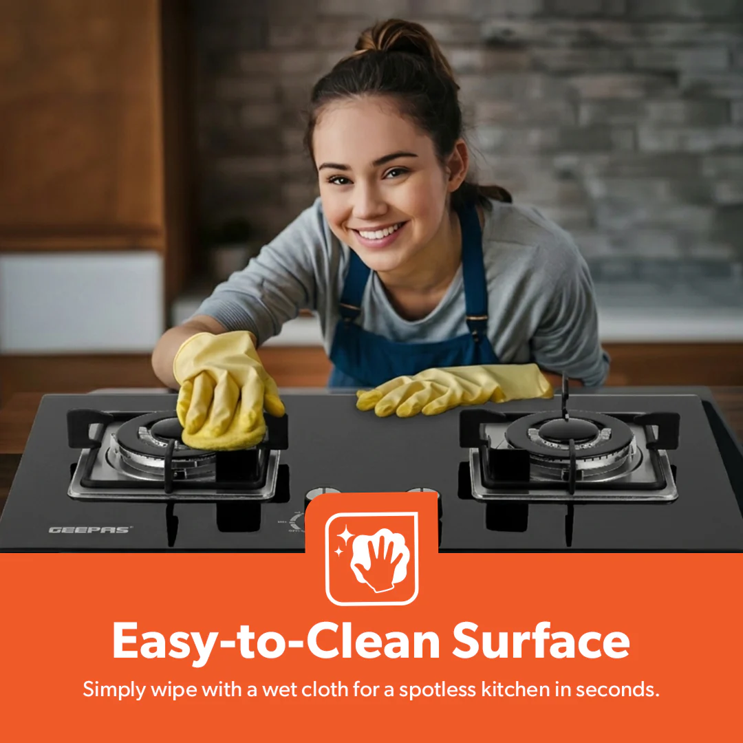 Geepas GGC31018 2-In-1 Built-In Gas Hob |  Premium Tempered Glass Panel |  Sabaf Burners |  Automatic Ignition System & Low Gas Consumption for Modern Kitchens - Image 5