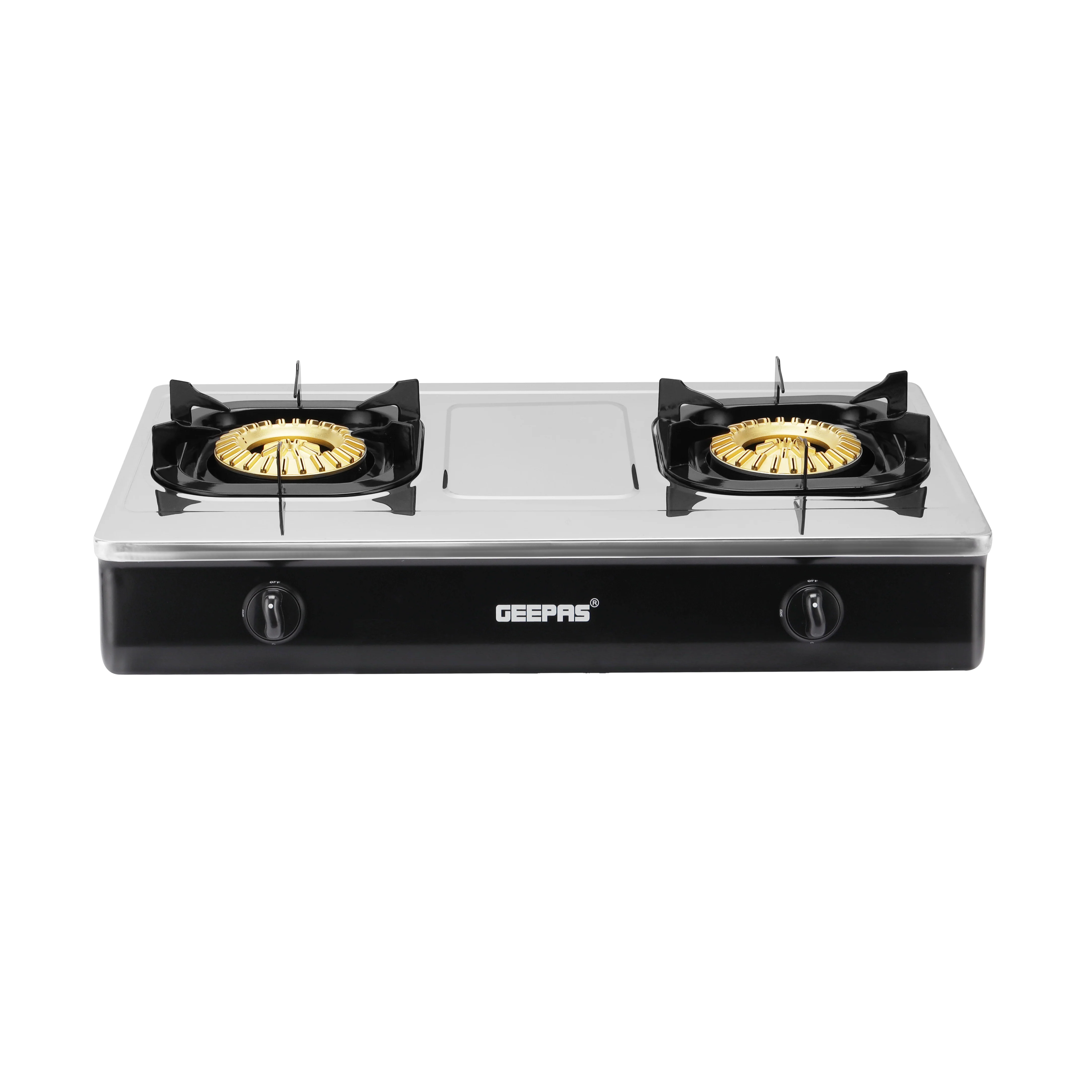 Geepas GGC31040 Stainless Steel Gas Cooker | Heavy Duty Brass Burners | Automatic Ignition System | Low Gas Consumption & Durable Pan Support for Modern Kitchens - Image 3