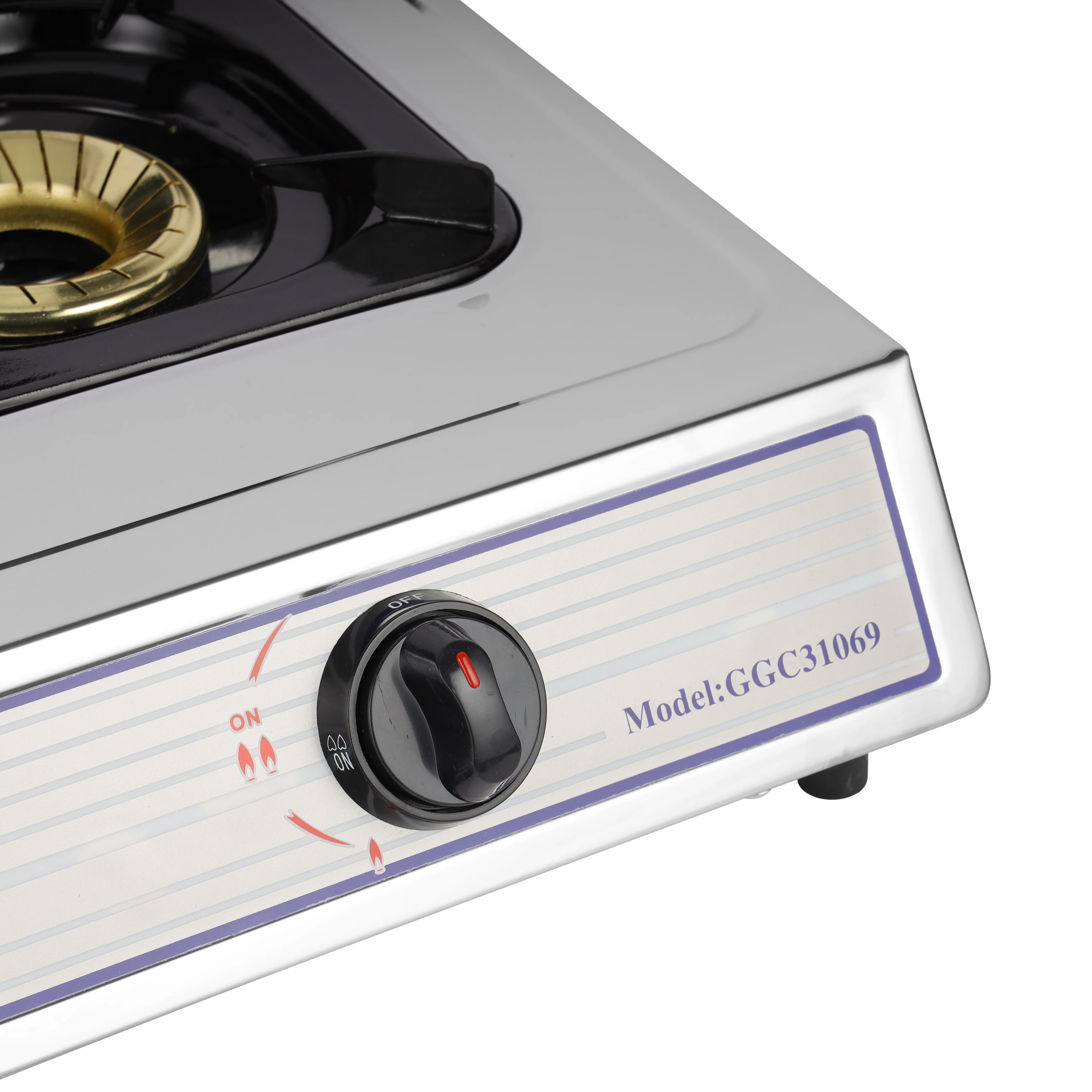 Geepas GGC31069 Stainless Steel Gas Cooker | Heavy Duty Cast Iron Burners| Automatic Ignition System| Polished Durable Frame & Gas Saving Design for Efficient  Cooking - Image 5