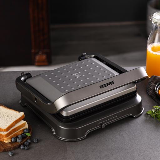 Geepas GGM36539 Grill Maker | 2000W | Stainless Steel Electric Grill with Adjustable Temperature Control| Non-Stick Plates| Drip Tray| Quick Heating| 2 Years Warranty - Image 3