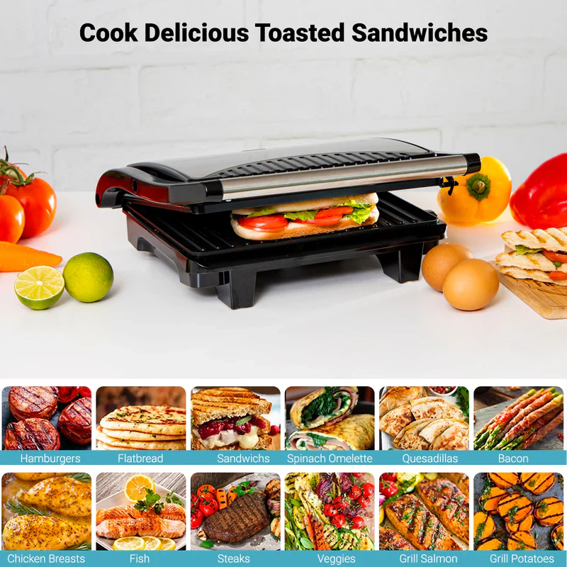 Geepas GGM5394 Stainless Steel Grill Maker | 1600W Powerful Grill with Adjustable Temperature Control | Non-Stick Plates| Easy to Clean| Durable Build| 2 Years Warranty - Image 5