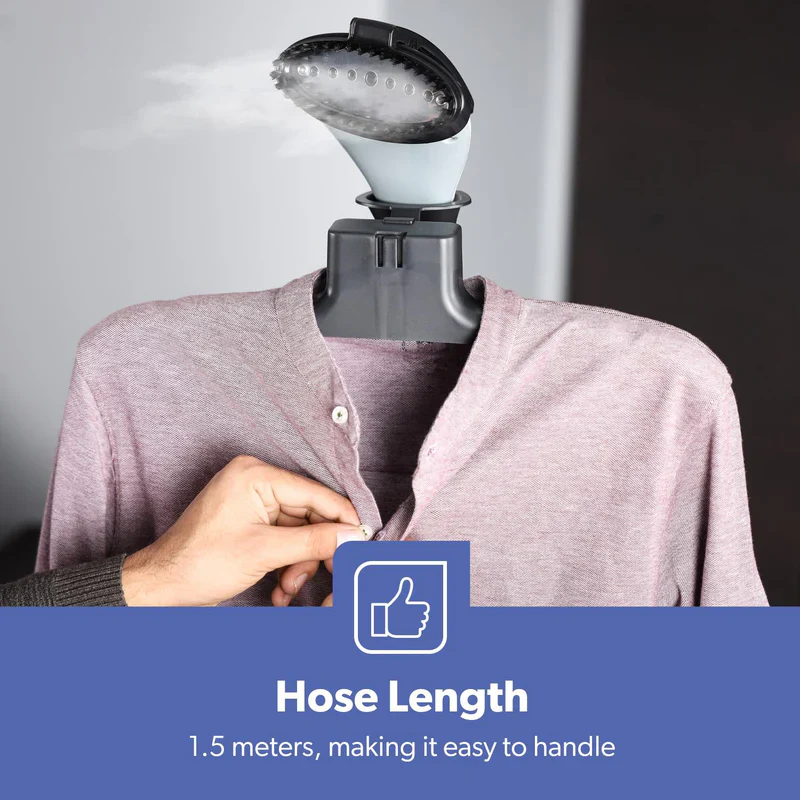 Geepas GGS25033 2000W Garment Steamer | 1.3L Water Tank | 11 Fabric Care Modes | Fast Heat-Up |  Adjustable Pole & Wheels | Perfect for All Fabrics | 2 Years Warranty - Image 6