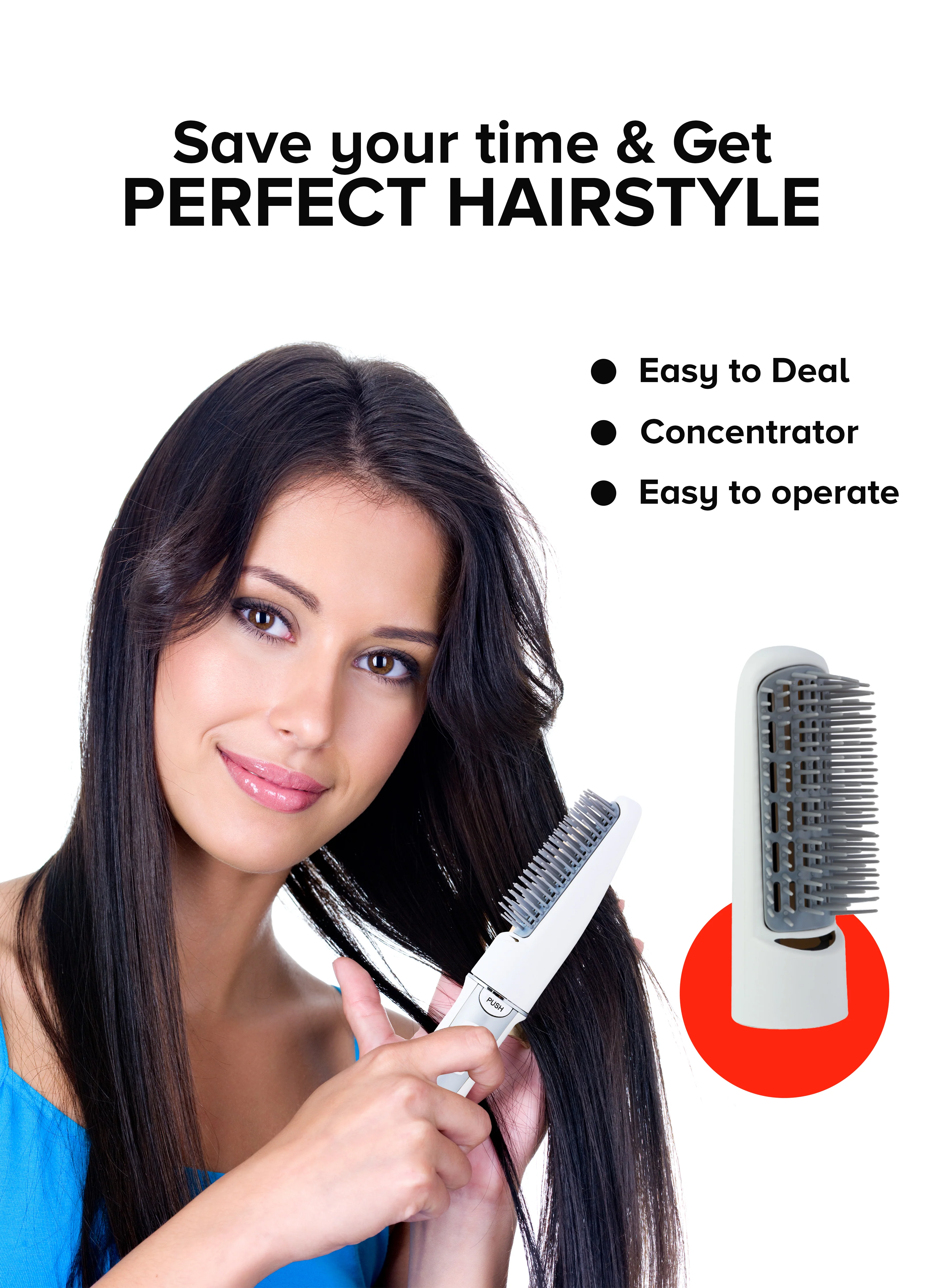 Geepas GH652 1 2-in-1 Hair Styler |700W Hair Dryer & Straightener with 21mm Thermal Brush| Cool Air Setting| 2 Speed Temperature Control & Concentrator| 2-Year Warranty - Image 7