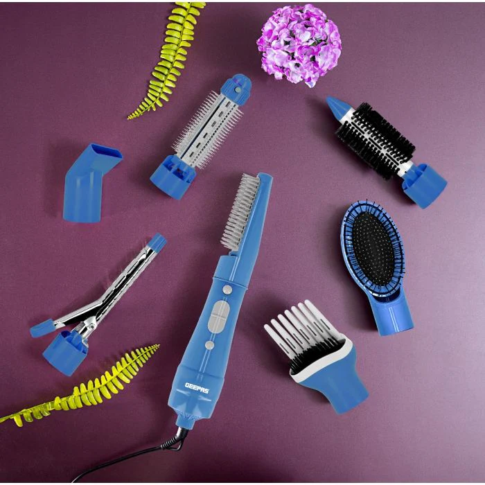 Geepas GH731 8-in-1 Hair Styler | 750W | 7 Attachments | 2 Speed Settings | Safety Cut-Off| Multi-Styling Tool for Curling, Straightening & Drying | 2-Year Warranty - Image 3
