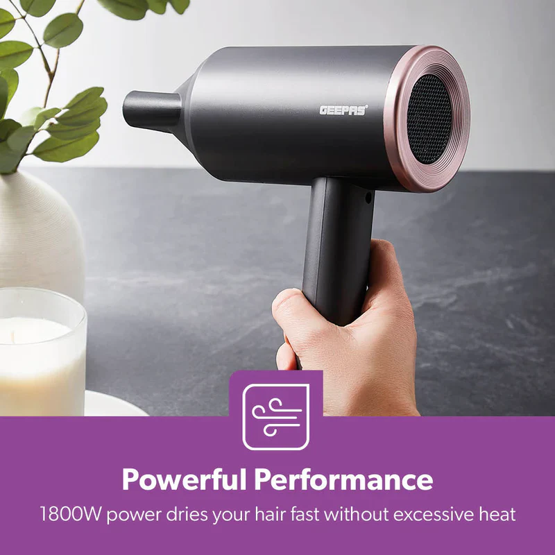 Geepas GH86061 Hair Dryer| 1800W Powerful Motor| 2-Speed & 2-Heat Settings| Cool Shot Function| Concentrator Nozzle| Hang-Up Hook| Compact & Lightweight | 2-Year Warranty - Image 4
