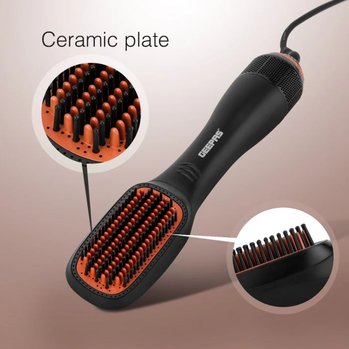 Geepas GH86062 3-in-1 Hot Dryer & Straightener Brush | 1200W Power | Ceramic Plate |Quick Heat-Up | Cool Function | 2 Heat Settings | 360° Cord | 2 Years Warranty - Image 5