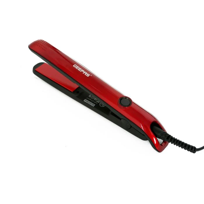 Geepas GH8722 Ceramic Hair Straightener | 210°C Max Temperature| Floating Plate| 360° Swivel Cord| Black & Red Design | Professional Hair Styling Tool| 2 Years Warranty - Image 3