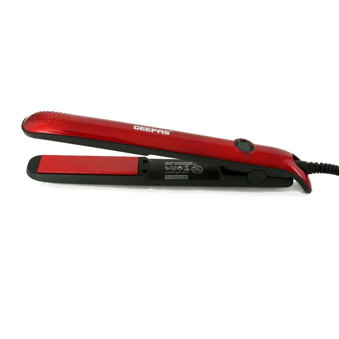 Geepas GH8722 Ceramic Hair Straightener | 210°C Max Temperature| Floating Plate| 360° Swivel Cord| Black & Red Design | Professional Hair Styling Tool| 2 Years Warranty - Image 4