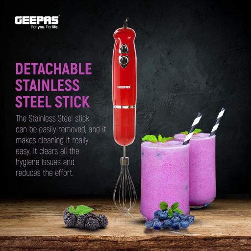 Geepas GHB43018UK Hand Blender | 400W DC Motor | 2 Speed Control| Stainless Steel Stick| 860ml Chopper  & Egg Whisk |  Durable & Easy to Clean|  2 Years Warranty - Image 6