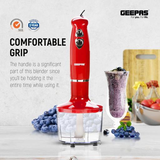 Geepas GHB43018UK Hand Blender | 400W DC Motor | 2 Speed Control| Stainless Steel Stick| 860ml Chopper  & Egg Whisk |  Durable & Easy to Clean|  2 Years Warranty - Image 7