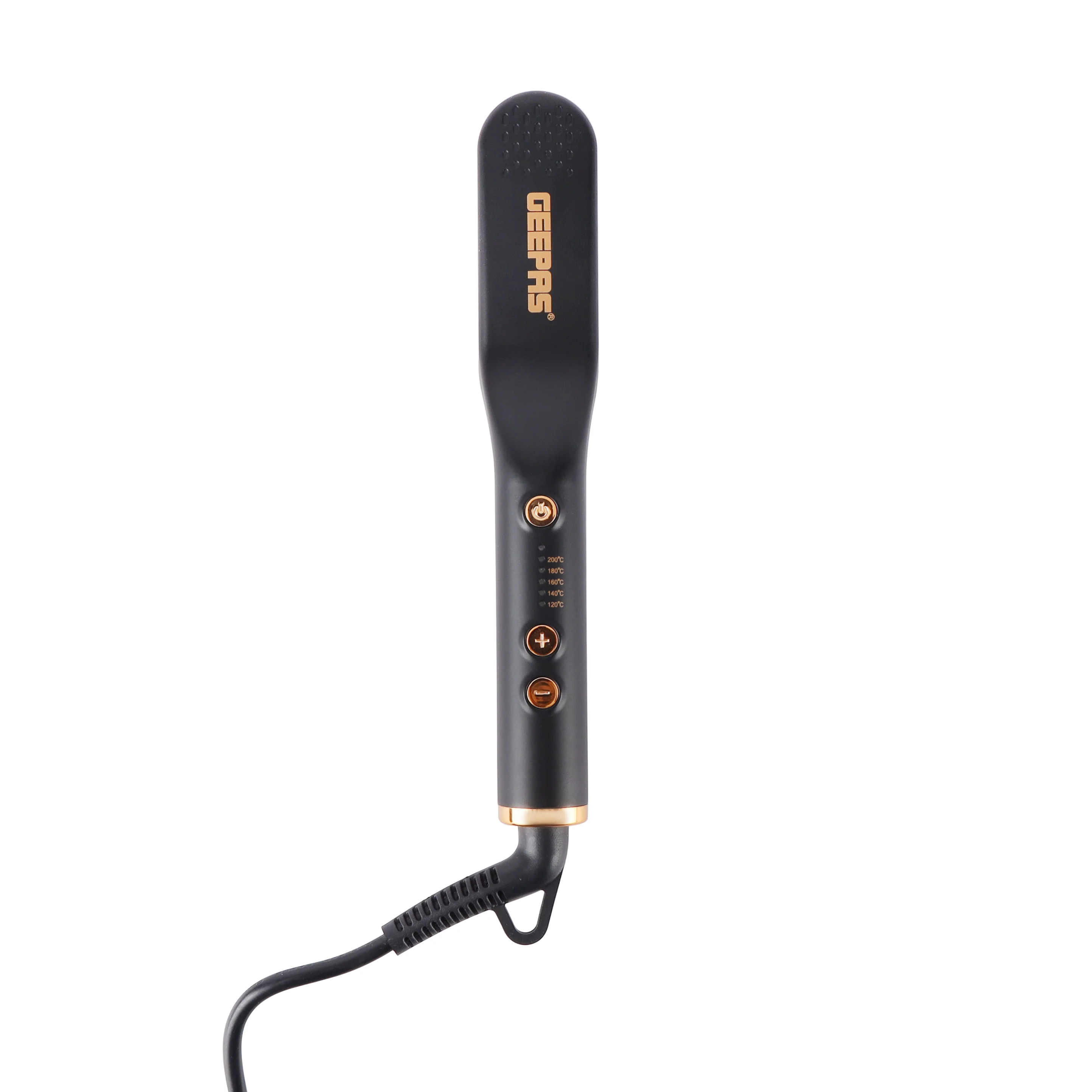 Geepas GHBS86066 Hair Straightening Brush | Beard & Hair Styler with LED Indicator| 360° Swivel Cord| Adjustable Temperature 120–200°C| Hang Loop | 2-Year Warranty - Image 3