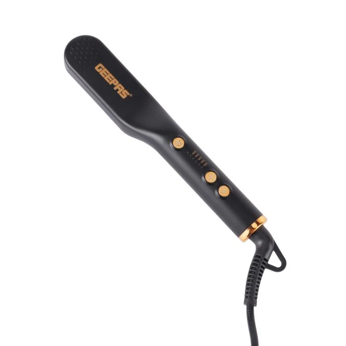 Geepas GHBS86066 Hair Straightening Brush | Beard & Hair Styler with LED Indicator| 360° Swivel Cord| Adjustable Temperature 120–200°C| Hang Loop | 2-Year Warranty - Image 4
