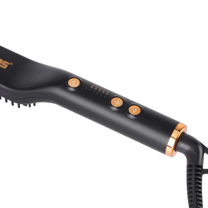 Geepas GHBS86066 Hair Straightening Brush | Beard & Hair Styler with LED Indicator| 360° Swivel Cord| Adjustable Temperature 120–200°C| Hang Loop | 2-Year Warranty - Image 5