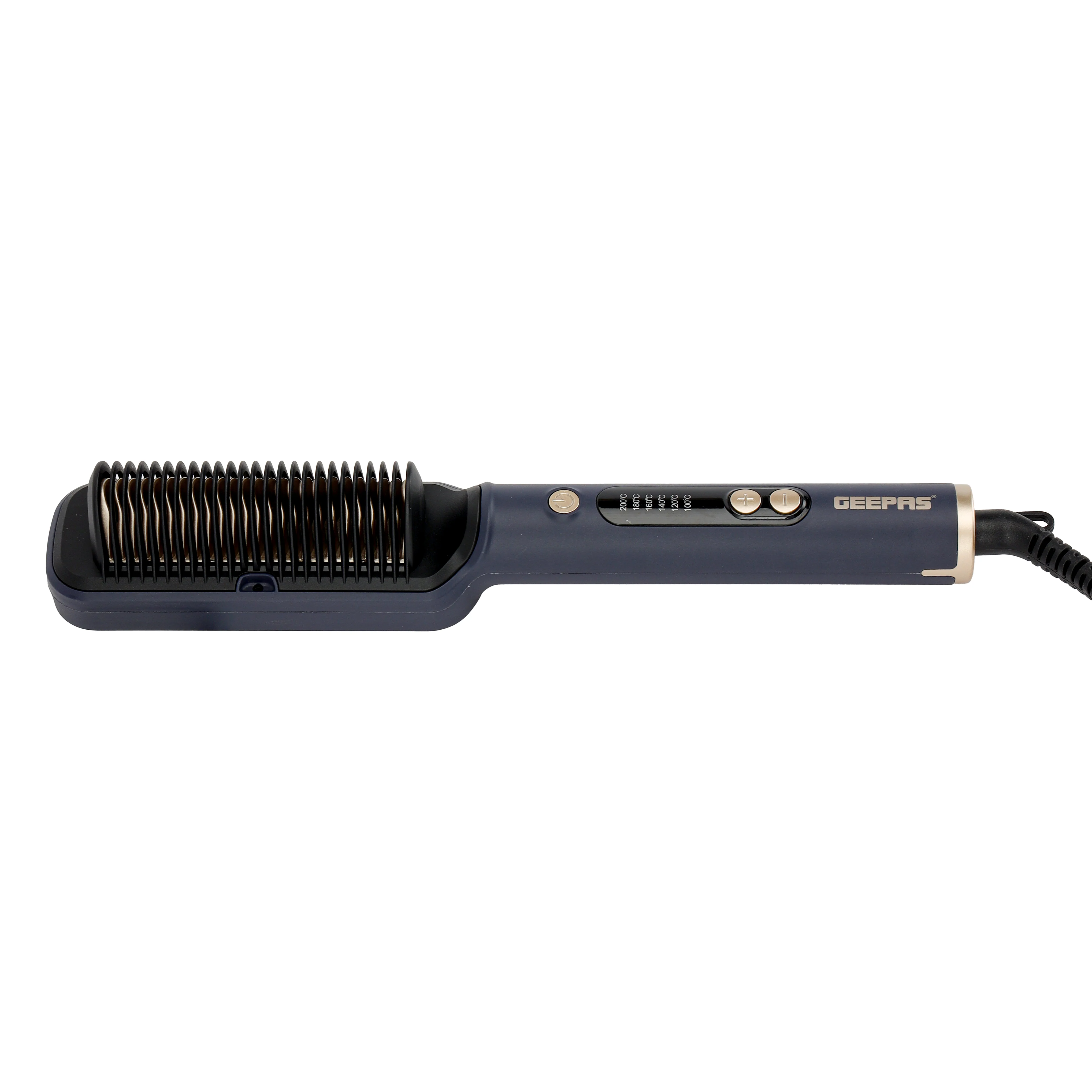 Geepas GHBS86088 Hair Straightening Brush | Smooth Comb Design for Hair & Beard | 100–200°C Temp, LED Display, 360° Swivel Cord | Salon & Home Use | 2 Years Warranty - Image 3