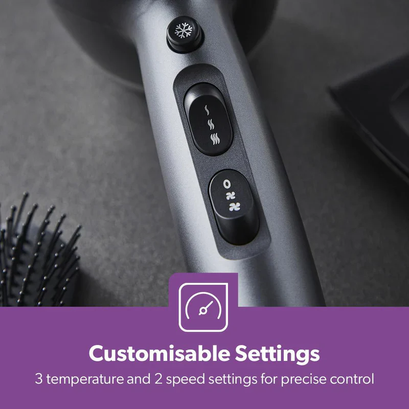 Geepas GHD86052UK Professional Ionic Hair Dryer | 2200W AC Motor | 3 Heat & 2 Speed Settings| Cool Shot | Ionic Function | Diffuser | Concentrator | 2 Years Warranty - Image 9