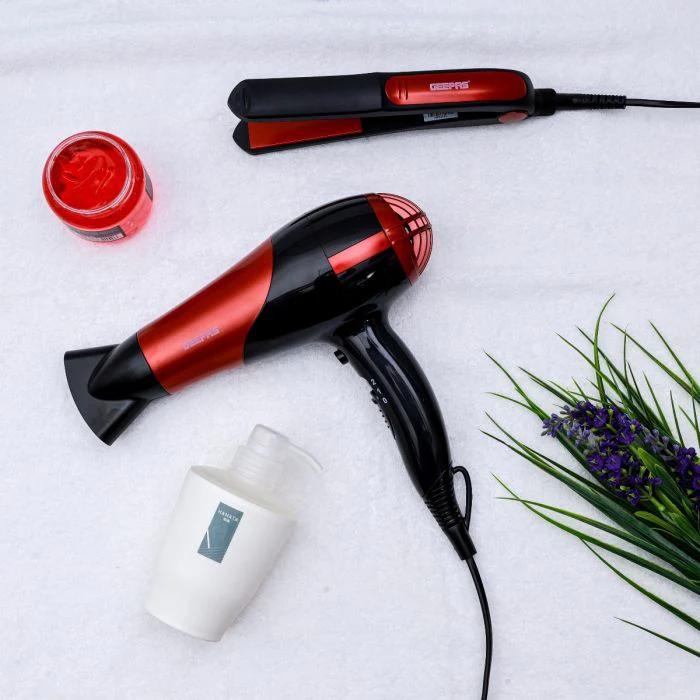 Geepas GHF86036 Hair Dryer & Hair Straightener Combo | 2200W Powerful DC Motor| 2 Speed/2 Heat Settings| Ceramic Plates| Cool Shot| 360° Swivel Cord | Dual Voltage - Image 2