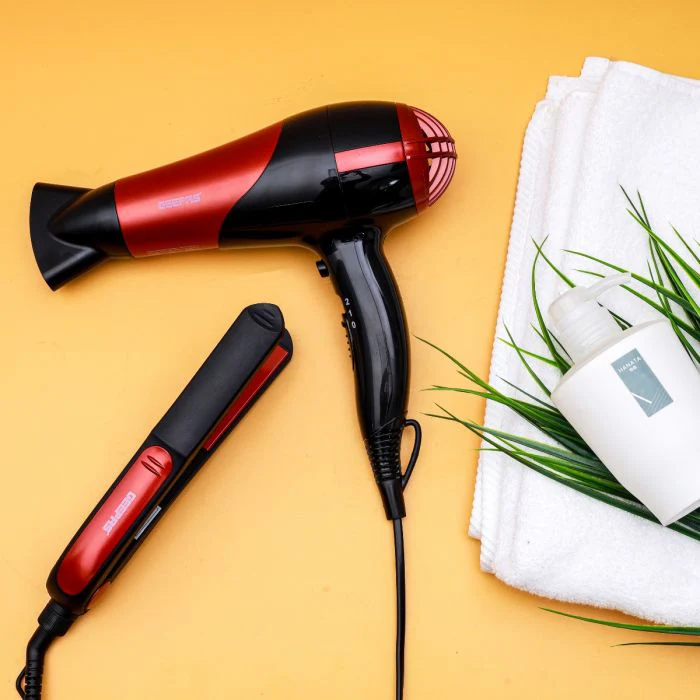 Geepas GHF86036 Hair Dryer & Hair Straightener Combo | 2200W Powerful DC Motor| 2 Speed/2 Heat Settings| Ceramic Plates| Cool Shot| 360° Swivel Cord | Dual Voltage - Image 3