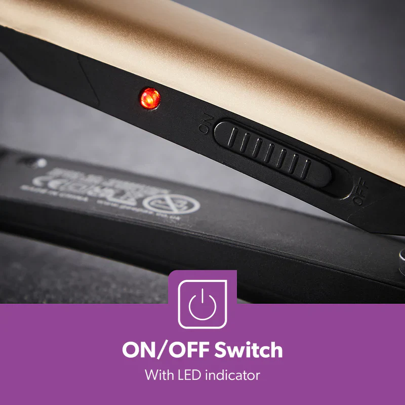 Geepas GHS86016 Hair Straightener | 28W Power| Ceramic Coated Plates| 200°C Max Temperature| PTC Heater | 360° Swivel Cord| Lockable Handle | 2 Years Warranty - Image 3