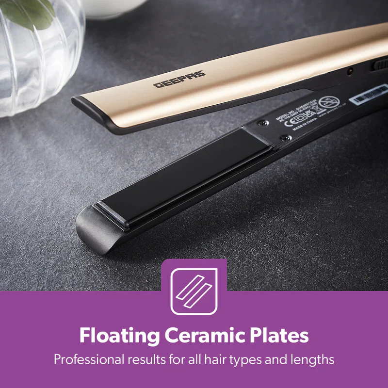 Geepas GHS86016 Hair Straightener | 28W Power| Ceramic Coated Plates| 200°C Max Temperature| PTC Heater | 360° Swivel Cord| Lockable Handle | 2 Years Warranty - Image 4