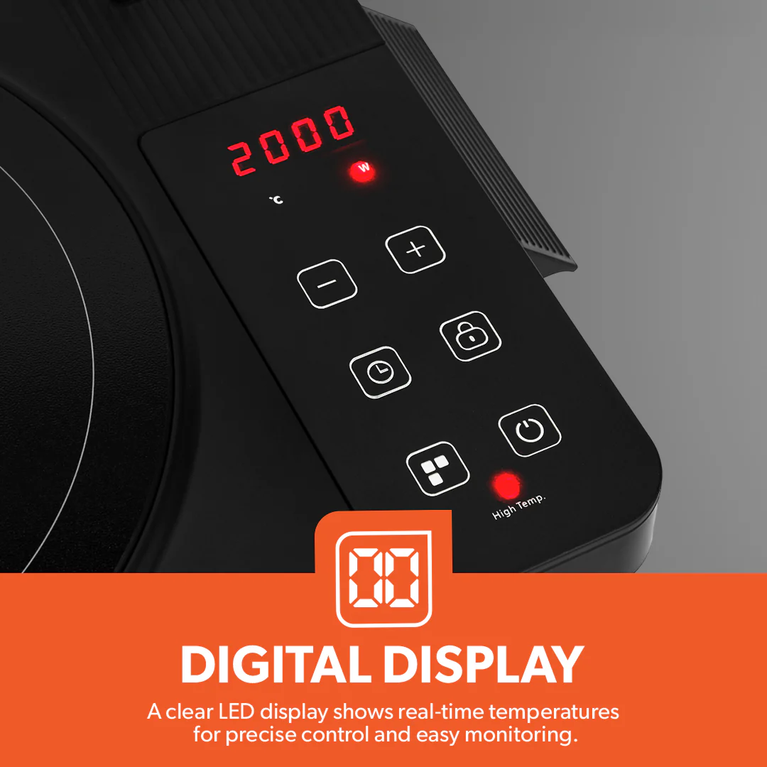 Geepas Digital Infrared Cooker GIC6101 | 2000W High Power  Electric Cooker| Touch Control | Digital Display| Large Heating Plate| Multi Functions | 2 Year Warranty - Image 4