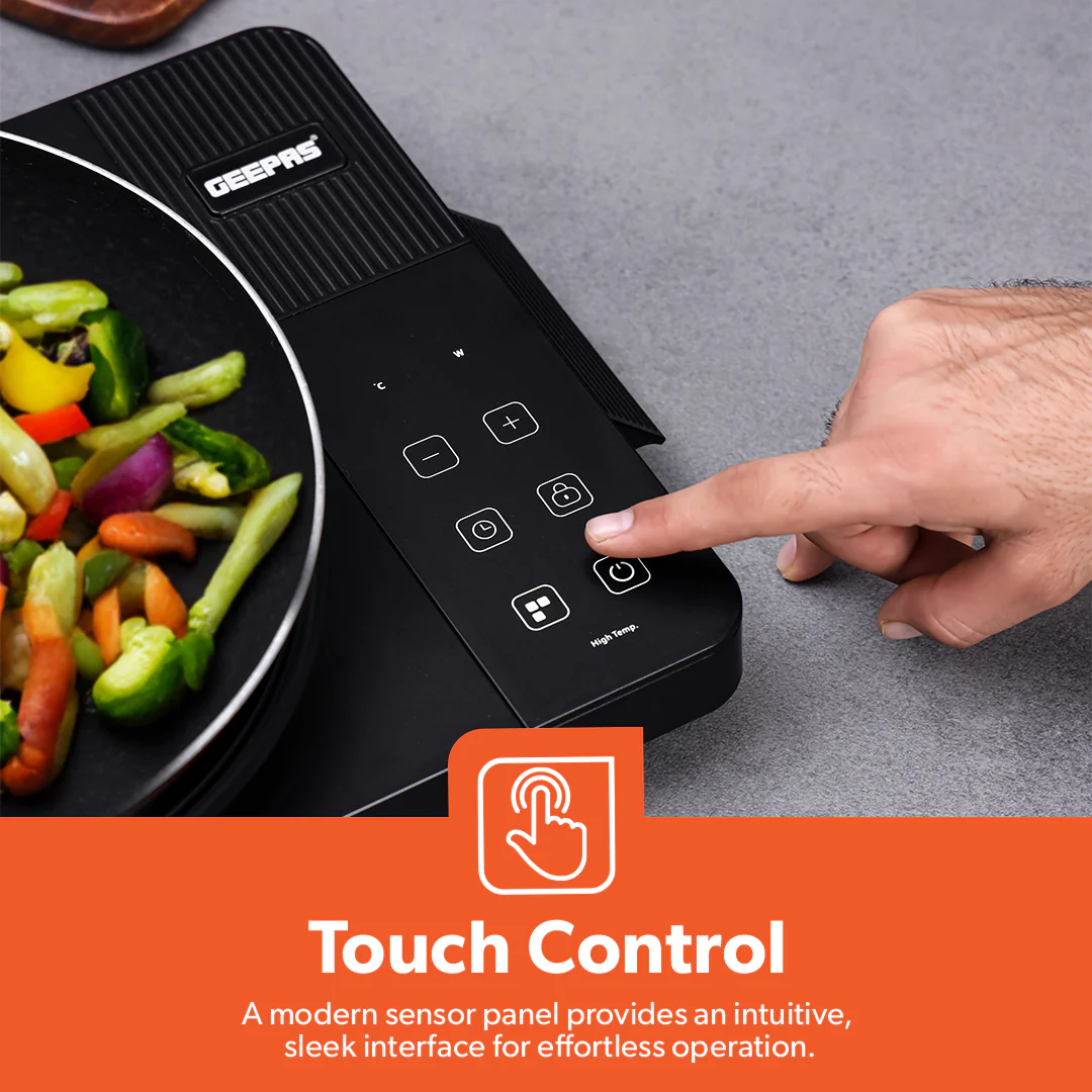 Geepas Digital Infrared Cooker GIC6101 | 2000W High Power  Electric Cooker| Touch Control | Digital Display| Large Heating Plate| Multi Functions | 2 Year Warranty - Image 5