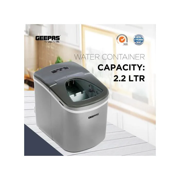 Geepas GIM63015UK Ice Cube Maker, Two Sizes, Produces 12kg Ice in 24 Hours - Ice Container 700g, Water Container 2.2L, Ecological Gas, Automatic Functioning - Image 5