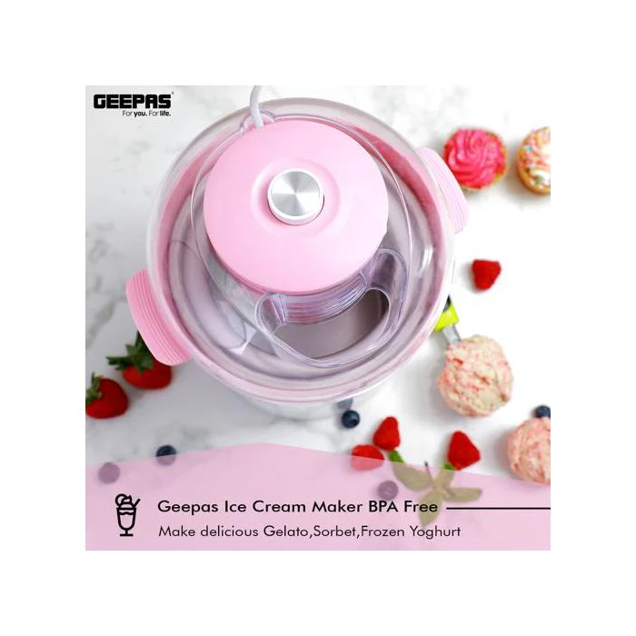 Geepas GIM63027UK Ice Cream Maker Machine - BPA Free | Makes Delicious Soft Ice Cream, Gelato, Frozen Yoghurt & Sorbet Machine with Easy to Clean Aluminum Bowl - 1.5QT | 2 Years Warranty - Image 6