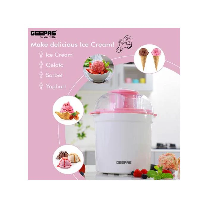 Geepas GIM63027UK Ice Cream Maker Machine - BPA Free | Makes Delicious Soft Ice Cream, Gelato, Frozen Yoghurt & Sorbet Machine with Easy to Clean Aluminum Bowl - 1.5QT | 2 Years Warranty - Image 7