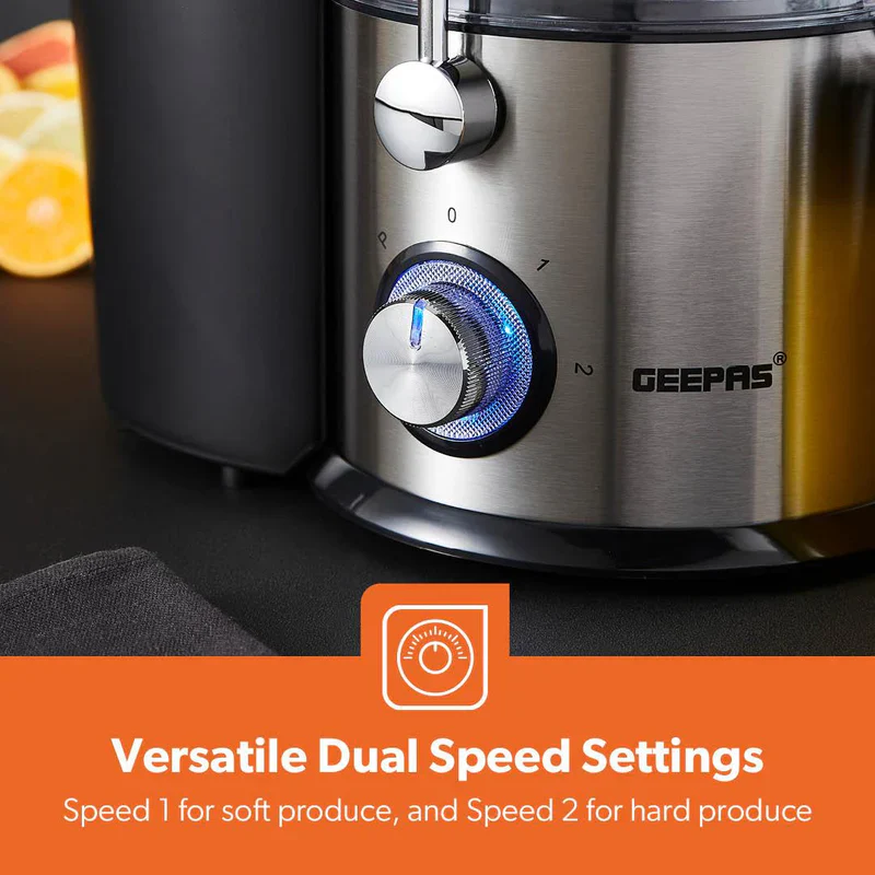 Geepas GJE46011 Powerful Juice Extractor | 1.2L Large Capacity Juicer | 800W | Stainless Steel Body| 2 Speed Control| Safety Locking Arm| Easy to Clean| 2 Year Warranty - Image 7