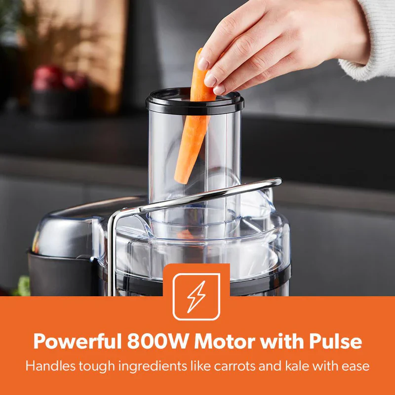 Geepas GJE46011 Powerful Juice Extractor | 1.2L Large Capacity Juicer | 800W | Stainless Steel Body| 2 Speed Control| Safety Locking Arm| Easy to Clean| 2 Year Warranty - Image 8