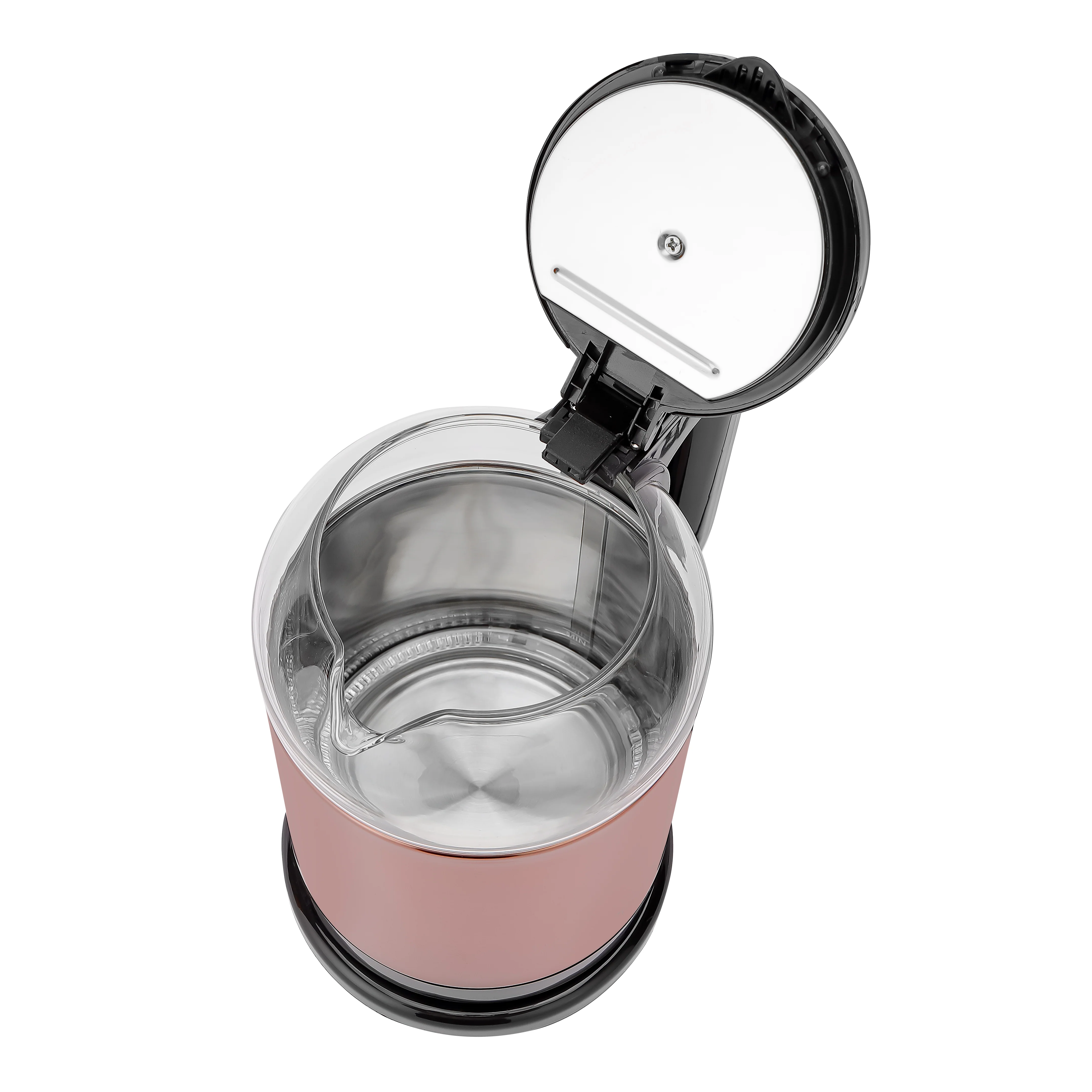 Geepas 1.7L Double Layer Glass Kettle GK38063 | 1500W, 360° Rotation, Boil Dry Protection, Auto Cut-Off, Cool Touch Handle, 2Year Warranty, Rose Gold & Black - Image 4