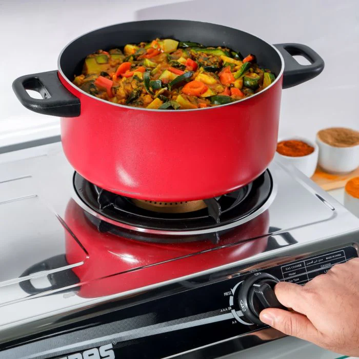 Geepas GK6898 Two Burner Gas Cooker | Stainless Steel Body| 2 High Efficiency Burners| Auto Ignition System| Flame Failure Device| Easy Cleaning Design |2 Years Warranty - Image 4
