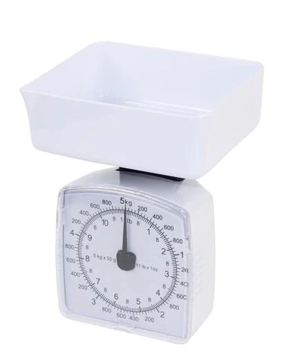 Geepas GKS46512 Kitchen Scale | 5kg Capacity Mechanical Weighing Scale | Durable ABS Body| Easy-to-Clean PS Tray| Easy-to-Read Dial| Compact Design| 2 Years Warranty - Image 4