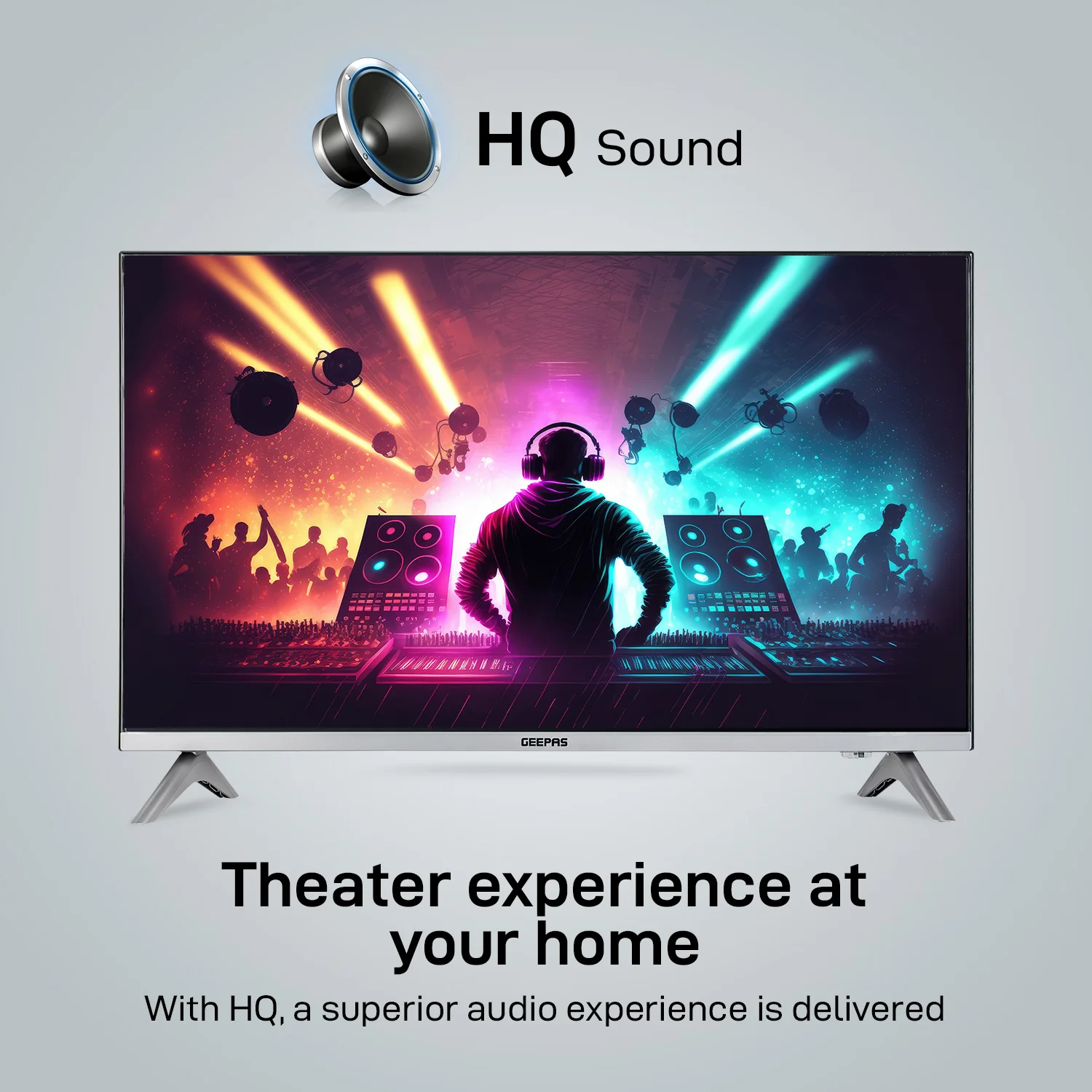 Geepas GLED3201EHD 32-Inch HD Ready LED TV | Frameless Design with Mat Silver Finish| HQ Sound | HDMI & USB Connectivity |  176° Wide Viewing Angle | Slim Design - Image 5
