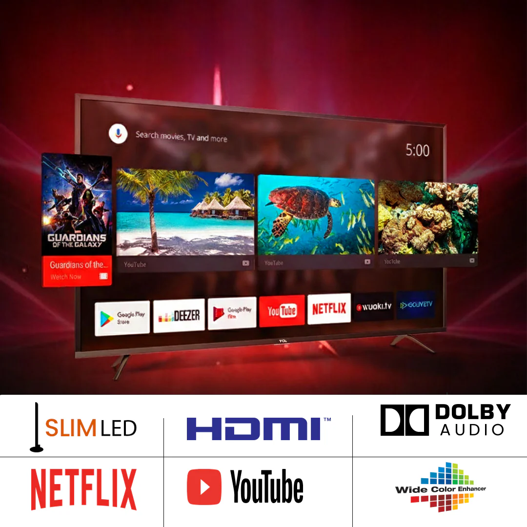 Geepas GLED3215GTQLD 32 Inch HD QLED Smart Google TV | Dolby Audio | Built-in Chromecast | HDMI & USB | 1366x768 Resolution |  Remote & Slim Design | 1-Year Warranty - Image 4
