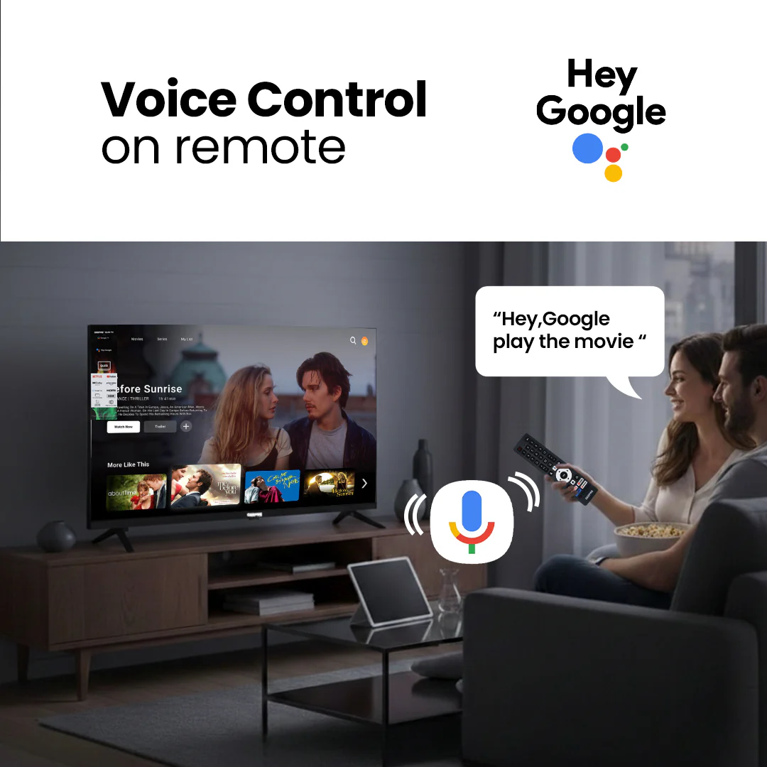 Geepas GLED3215GTQLD 32 Inch HD QLED Smart Google TV | Dolby Audio | Built-in Chromecast | HDMI & USB | 1366x768 Resolution |  Remote & Slim Design | 1-Year Warranty - Image 5