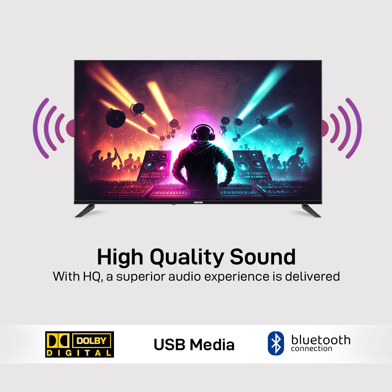 Geepas GLED5006SGXHD 50-Inch Ultra HD 4K Google Smart LED TV | Android OS, Dolby Audio| Voice Remote| HDR10 Display| Wi-Fi| HDMI & USB Connectivity| Slim Bezel Design - Image 5