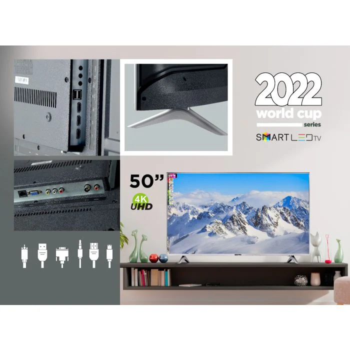 Geepas GLED5028SEFHD 50-Inch Full HD Smart LED TV | Android 9.0 OS | Borderless Design | Built-in Wi-Fi, HDMI & USB Ports | 1GB RAM | Sense of Sound | 1-Year Warranty - Image 4