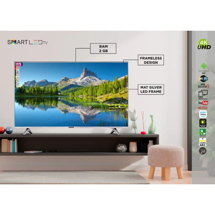 Geepas GLED5028SEFHD 50-Inch Full HD Smart LED TV | Android 9.0 OS | Borderless Design | Built-in Wi-Fi, HDMI & USB Ports | 1GB RAM | Sense of Sound | 1-Year Warranty - Image 5