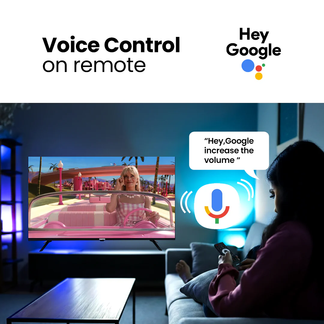Geepas GLED5505GTQLD 55 Inch 4K Ultra HD QLED Smart Google TV |   Dolby Audio |  Built-in Chromecast |  3840x2160 Resolution |  HDMI & USB Ports |  Voice Remote - Image 5